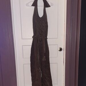 Brown Halter Jumpsuit